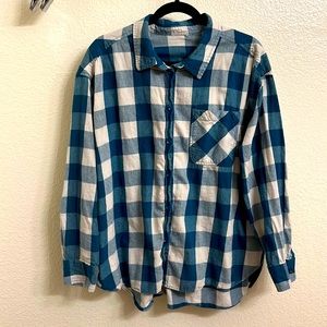 Blue Flannel Long-Sleeve Shirt